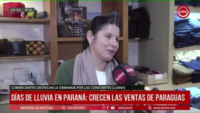 D&iacute;as de lluvia: crece la demanda de paraguas en Paran&aacute;